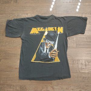 Megadeth 'A Clockwork Orange' T-Shirt *Very Distressed* Size Medium Vintage